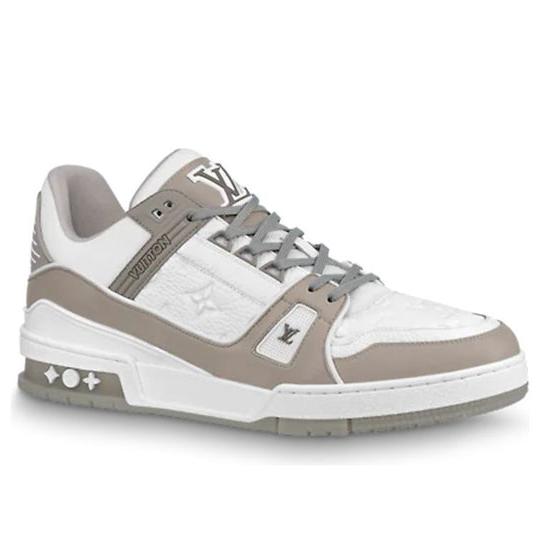 LOUIS VUITTON TRAINER SNEAKERS 'GREY WHITE' 1A8KB8